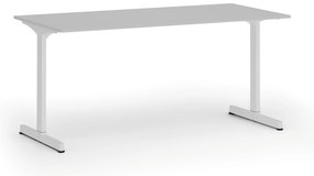 Biurko PRIMO BETA, 160x80 cm, biała podstawa, szary
