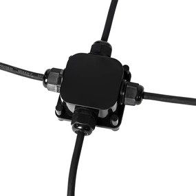 Zestaw 3 lamp ogrodowych na szpikulec czarnych w komplecie z kablem i wtyczką IP65 - Done