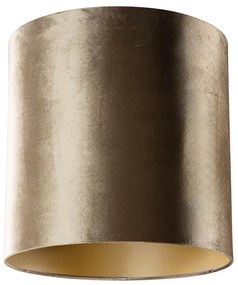 Abażur welurowy brązowy ze złotym wnętrzem 40/40/40