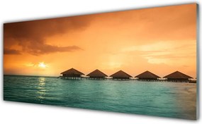 Dekor Szklany do Kuchni Słoneczny Blask Na Morzu