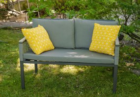 Aluminiowy zestaw mebli ogrodowych Solani - 2 fotele, sofa, stolik