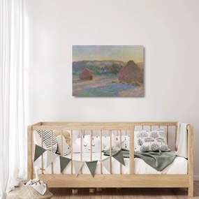 Obraz na szkle - Claude Monet, Stacks of Wheat (End of Summer) , reprodukcje (70x50 cm)