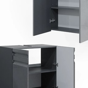 Zestaw mebli łazienkowych antracyt wysoki połysk 56x34x60 fredd