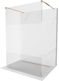 Mexen Kioto ścianka prysznicowa wolnostojąca 110 x 200 cm, transparent/szron 8 mm, różowe złoto - 800-110-002-60-35