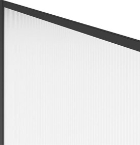 Parawan prysznicowy we włoskim stylu ze szkła teksturowanego – 120 × 200 cm, kolor czarny matowy – VIRANA