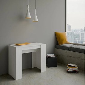 Konsola rozkładana 90x48/308 cm Basic Frassino biała