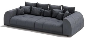 Ciemnoszara sztruksowa rozkładana sofa 310 cm Vanessa – Ropez