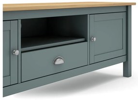 Szarozielona szafka pod TV z litego drewna sosnowego 158x53x40 cm Misti – Marckeric