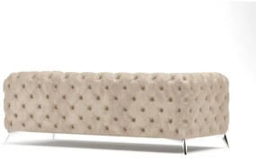 Beżowa aksamitna sofa 225 cm Chelsea – Ropez