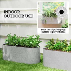 Outsunny Zestaw 2 Donic Wiszących z Systemem Drenażu i Haczykami 42 x 16 x 15 cm Jasnoszary | Aosom PL