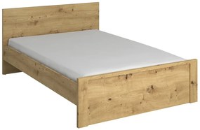 Podwójne łóżko z zagłówkiem 140x200 dąb artisan - Toreso 19X