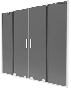 Mexen Velar Duo parawan nawannowy 2-skrzydłowy rozsuwany 200 x 150 cm, grafit, biały - 896-200-000-42-20