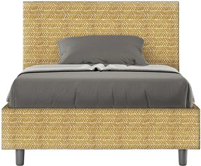 Łóżko bez stelaża tapicerowane 120x190 tkaniny Aragona 3 żółty Adele