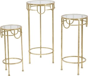 Zestaw Stolików Pomocniczych VKH428, Złoto, 33x33x70 cm, Kendra Home