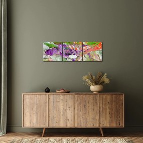Obraz abstrakcji - malarstwo (z zegarem) (90x30 cm)