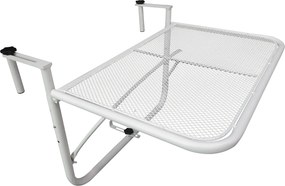 Outsunny Stół Wiszący Balkonowy Kwadratowy Regulowana Wysokość Metalowy Biały 60x565x45cm | Aosom PL