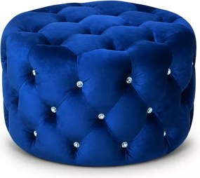 Tapicerowana pufa okrągła Chesterfield Moet 63 cm