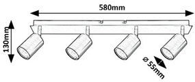 Rabalux 73074 nowoczesna lampa punktowa Gerhard, 4x spot GU10 max. 15 W