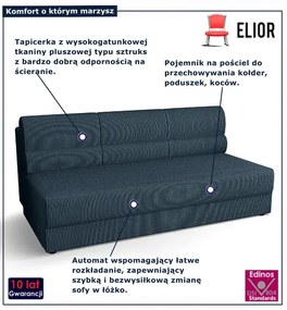 Granatowa wersalka z funkcją spania B5-H14