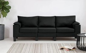 Trzyosobowa ekskluzywna czarna sofa - Ekilore 3Q