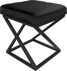 Pufa ZOA tkanina Welur loft ławka podnóżek metal : Kolor Stelaża - Czarny , Kolor tkaniny - VELVET - MG19, Typ tkaniny - Velvet