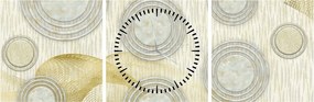 Obraz - Abstrakcja, marmurowe kręgi (z zegarem) (90x30 cm)