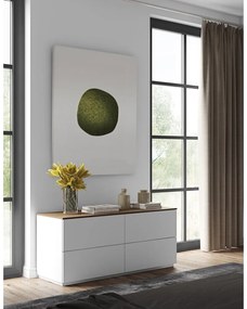 Biała komoda z blatem w orzechowym dekorze TemaHome Join, 120 x 54 cm