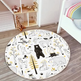 Żółto-biały dywan dziecięcy ø 80 cm Comfort – Mila Home
