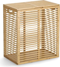 Zamykany kosz na pranie, bambusowy, 53,5 x 33 x 61 cm