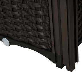 Outsunny podwyższona grządka skrzynia na rośliny z otworami odpływowymi wygląd rattanu PP brązowy | Aosom PL