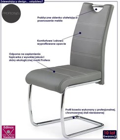 Beżowe Metalowe Krzesło Tapicerowane B3-D56