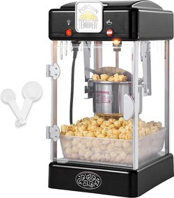 Maszyna Do Popcornu SucceBuy 300 W, Maszyna Do Popcornu Stołowa z Drzwiami z PP, W Zestawie 2 Łyżki i Talerz, Styl Kina, Czarny