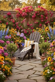 Drewniane ogrodowe krzesło brązowe L4-D52