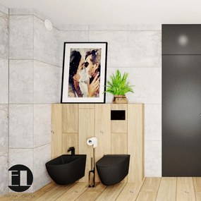 Deska sedesowa czarna typu Slim 46 x 36 cm do wiszącej miski WC DECOS matt black