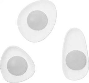 Zestaw 3 Kinkietów Ściennych Led Z Gipsu Givert Biała - Sklum