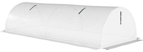 Outsunny Szklarnia foliowa, mini-tunelowa z oknami z siatki, odporna na UV, folia z tworzywa sztucznego, 200 x 80 x 45 cm, Biała