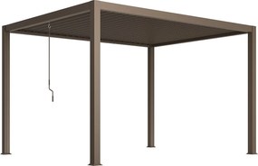 Pergola bioklimatyczna wolnostojąca aluminiowa z regulowanymi lamelami - 12 m² - taupe - AMALFI