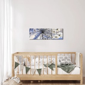 Obraz - Zamarznięty kwiat (z zegarem) (90x30 cm)