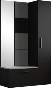Masseno Garderoba MODULO 120,6/204/40 cm do Przedpokoju Nowoczesna Czarna