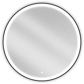 Mexen Esso lustro łazienkowe podświetlane, okragłe 90 cm, LED 6000K, antypara, rama czarna - 9825-090-090-611-70