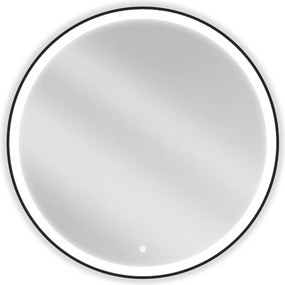 Mexen Esso lustro łazienkowe podświetlane, okragłe 90 cm, LED 6000K, antypara, rama czarna - 9825-090-090-611-70
