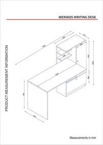 Biurko Merinos White and Walnut