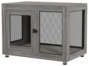 PawHut Klatka dla psa, klatka dla szczeniaków, z półką, wodoodporne legowisko, druty stalowe, regulowane nóżki, 94x60x71,5 cm