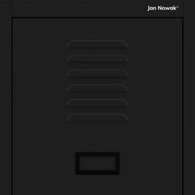 Szafka ubraniowa BHP czarna: czterokomorowa KACPER, 800 x 1800 x 500 mm