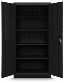 Szafa na narzędzia BRUNO, 920 x 1850 x 500 mm, All Black: czarna