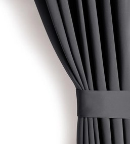 Antracytowa zaciemniająca zasłona termiczna 140x270 cm Pleat – Restilo