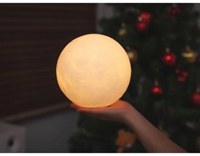 Ciemnobrązowa lampa stołowa LED z litego drewna orzechowego (wysokość 19,5 cm) Smart LunaSpin – Gingko