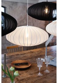 Biała lampa wisząca z tekstylnym kloszem ø 60 cm Florence – Markslöjd