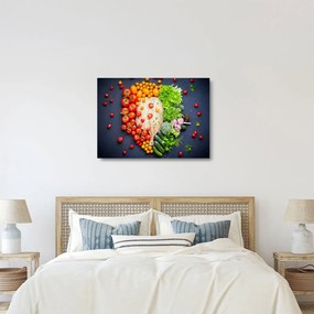 Obraz na szkle - Stół pełen warzyw (70x50 cm)