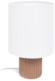 Biało-naturalna lampa stołowa z tekstylnym kloszem (wys. 28 cm) Eshe – Kave Home